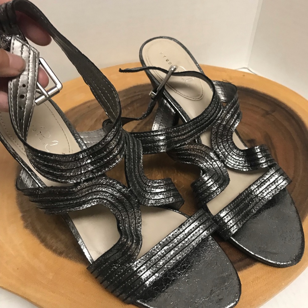 Paolo Pewter Silver Heels